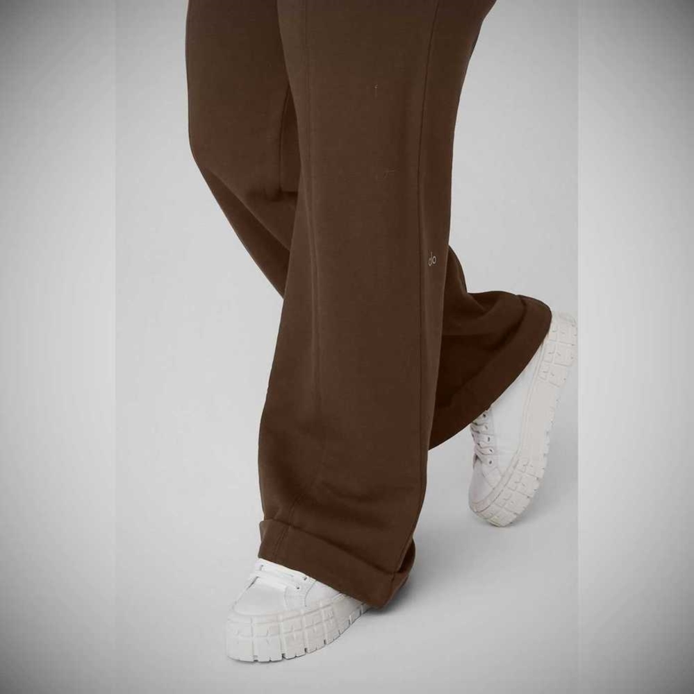 Pantalones Alo Yoga High-Cintura Trouser Anchos Leg Mujer Cafes | MX-57BGCE