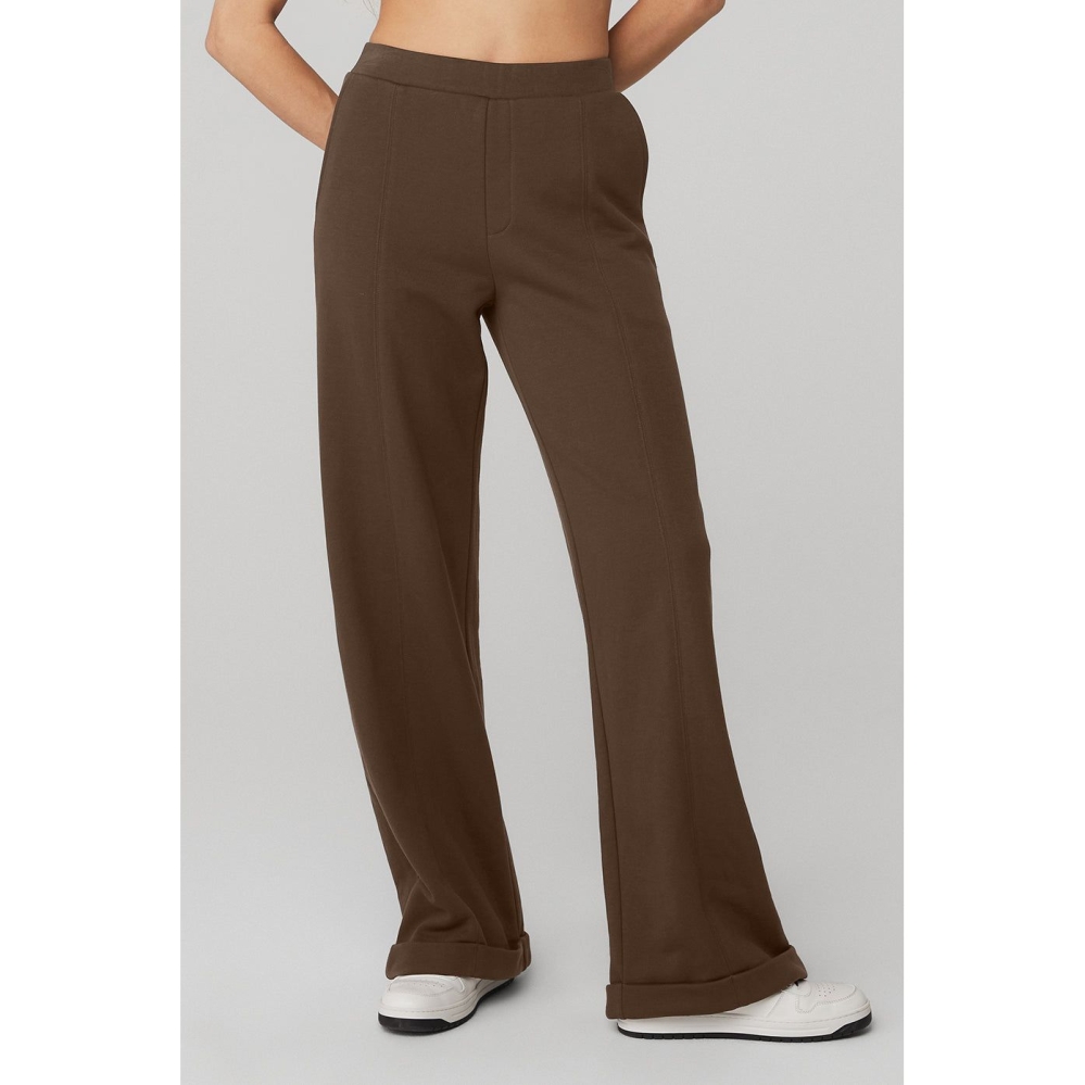 Pantalones Alo Yoga High-Cintura Trouser Anchos Leg Mujer Cafes | MX-57BGCE