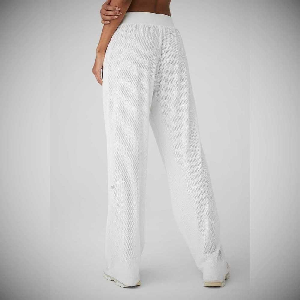 Pantalones Alo Yoga Mesh All-Star Anchos Leg Mujer Blancos | MX-70AJUW