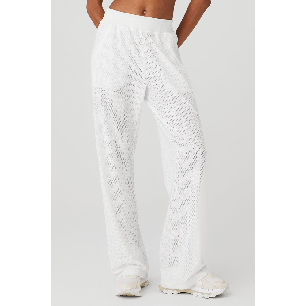 Pantalones Alo Yoga Mesh All-Star Anchos Leg Mujer Blancos | MX-70AJUW