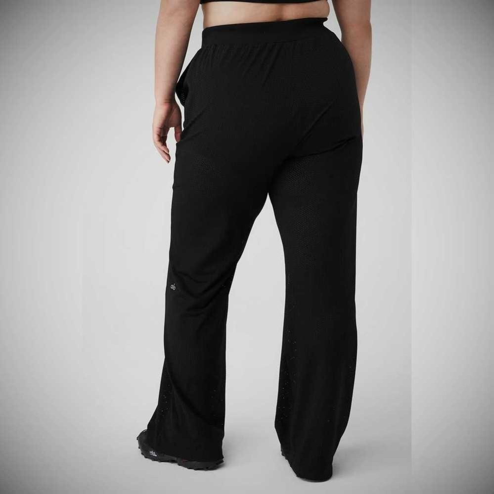 Pantalones Alo Yoga Mesh All-Star Anchos Leg Mujer Negros | MX-79NTOJ