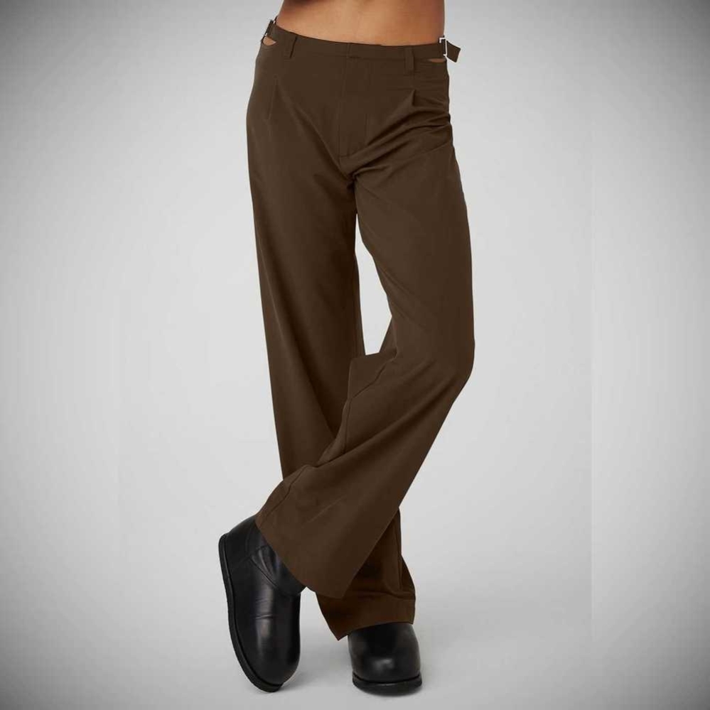 Pantalones Alo Yoga Mid-Rise Showdown Trouser Mujer Cafes | MX-40DUNV