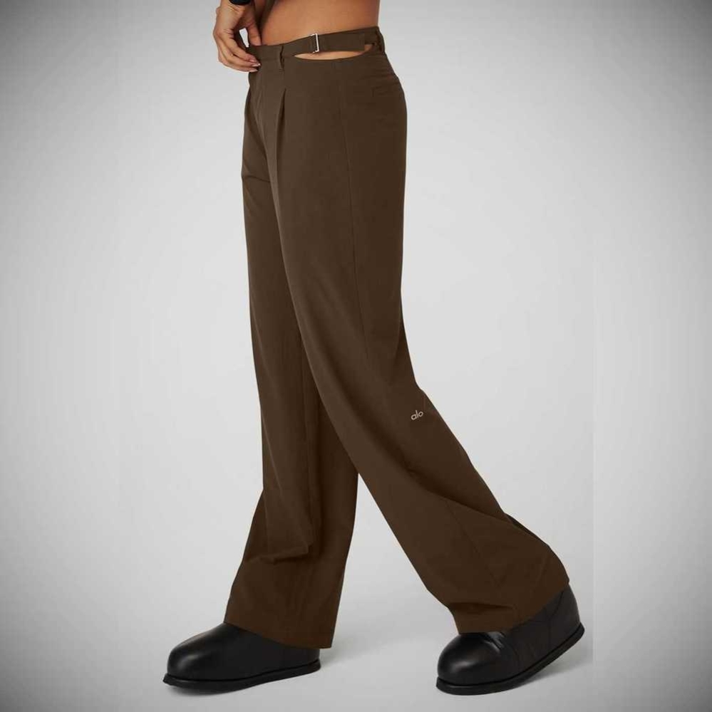 Pantalones Alo Yoga Mid-Rise Showdown Trouser Mujer Cafes | MX-40DUNV