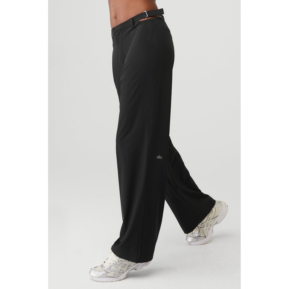 Pantalones Alo Yoga Mid-Rise Showdown Trouser Mujer Negros | MX-59PZFV