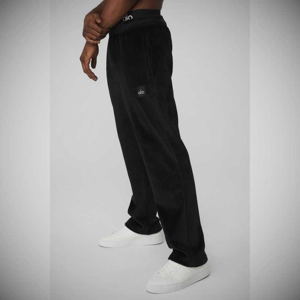 Pantalones Alo Yoga Velour Baller Hombre Negros | MX-47VJIH