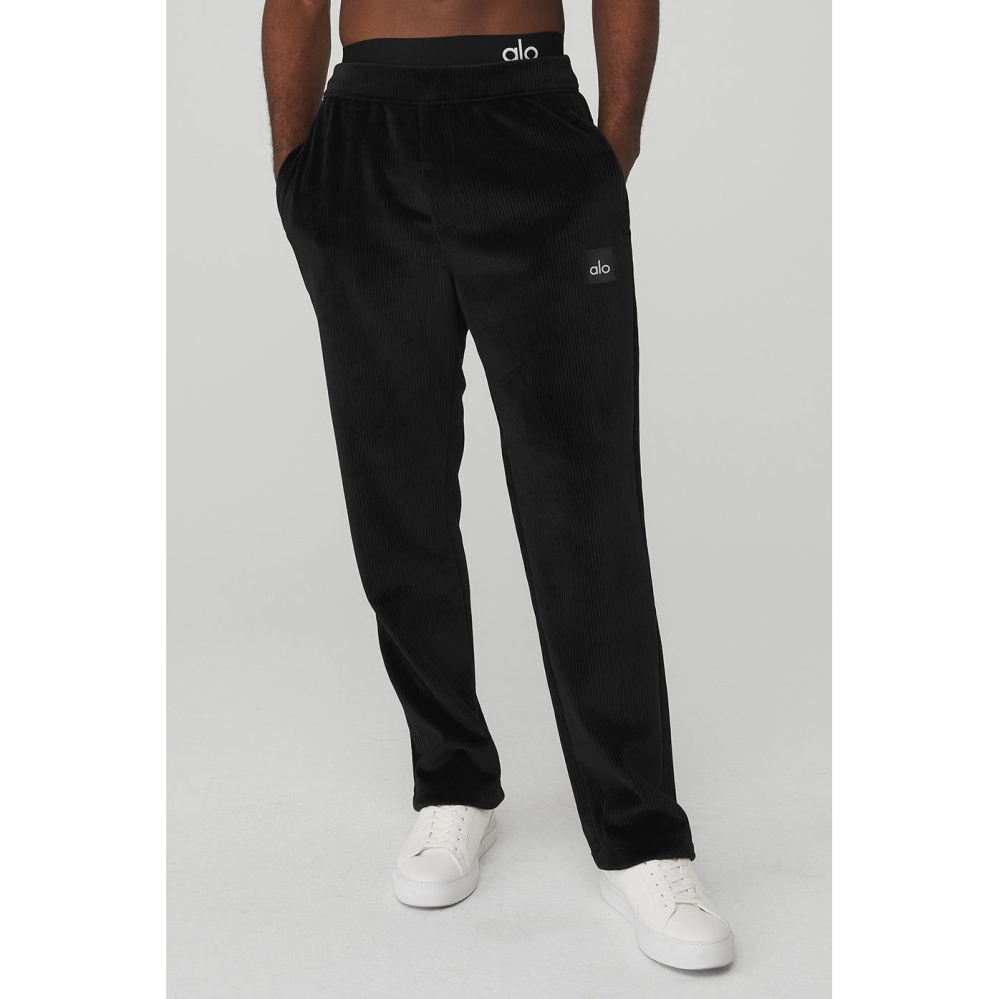 Pantalones Alo Yoga Velour Baller Hombre Negros | MX-47VJIH