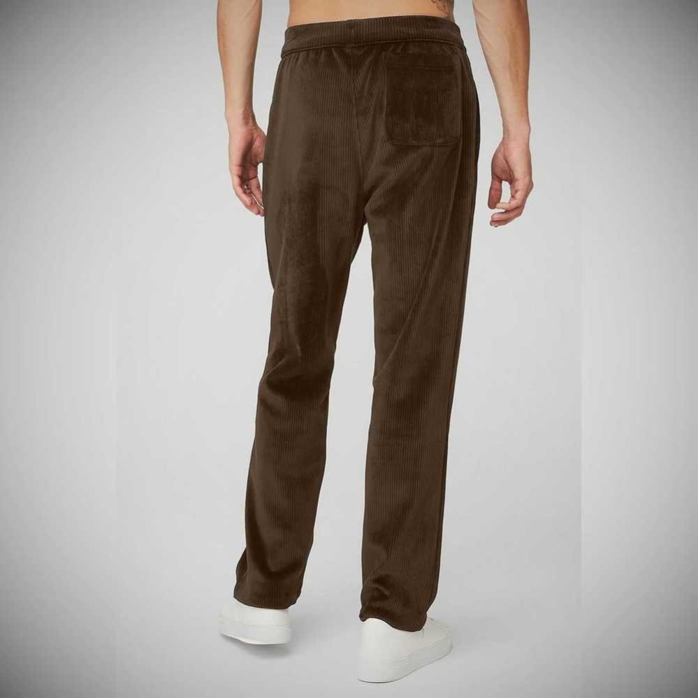 Pantalones Alo Yoga Velour Baller Hombre Cafes | MX-56PJYZ