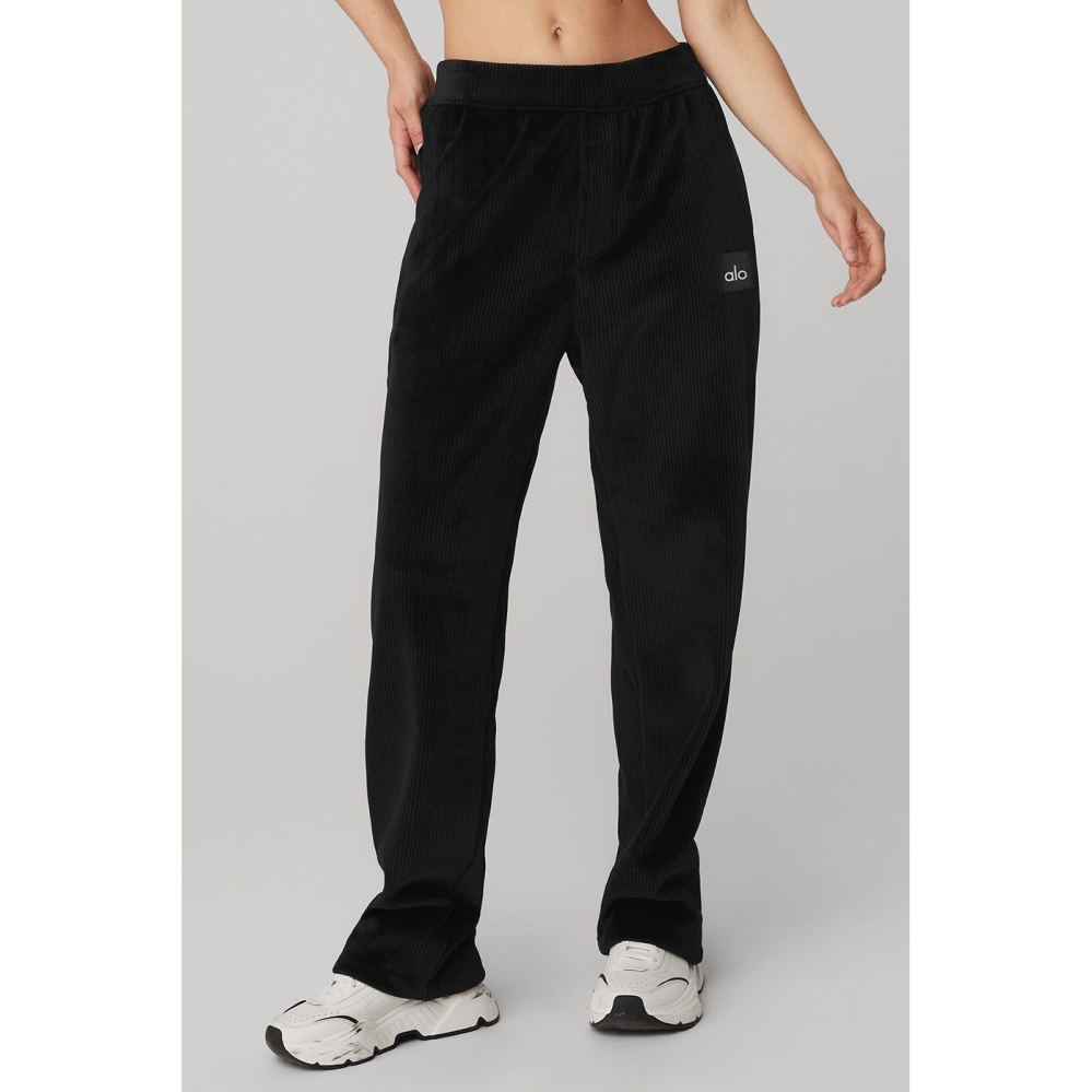 Pantalones Alo Yoga Velour Baller Mujer Negros | MX-64FHID