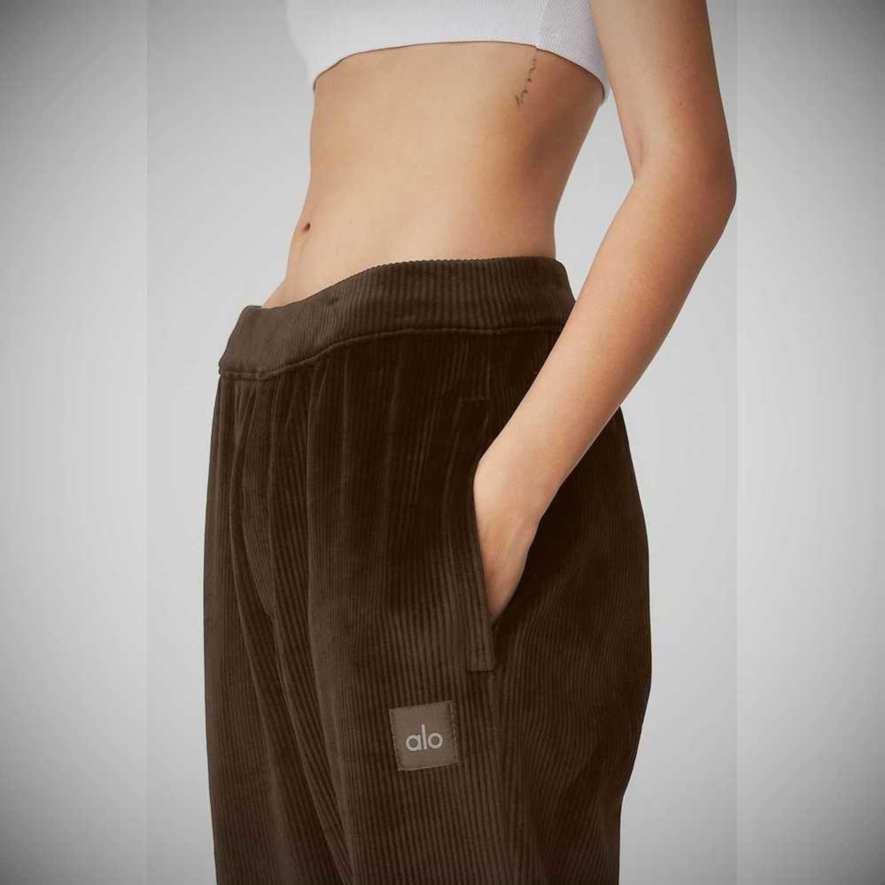 Pantalones Alo Yoga Velour Baller Mujer Cafes | MX-82WJEC