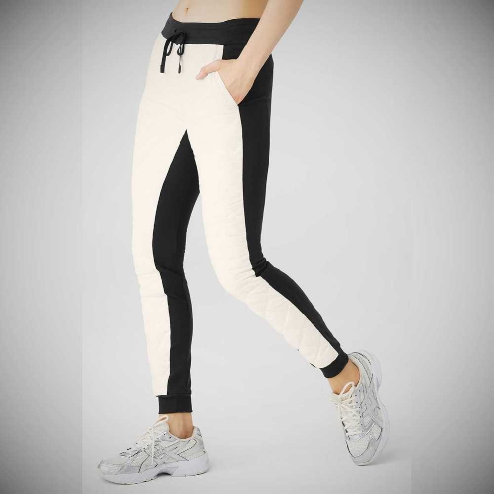 Pantalones Alo Yoga Warm Airbrush High-Cintura Moto Puffer Mujer Negros Blancos | MX-06WZRC