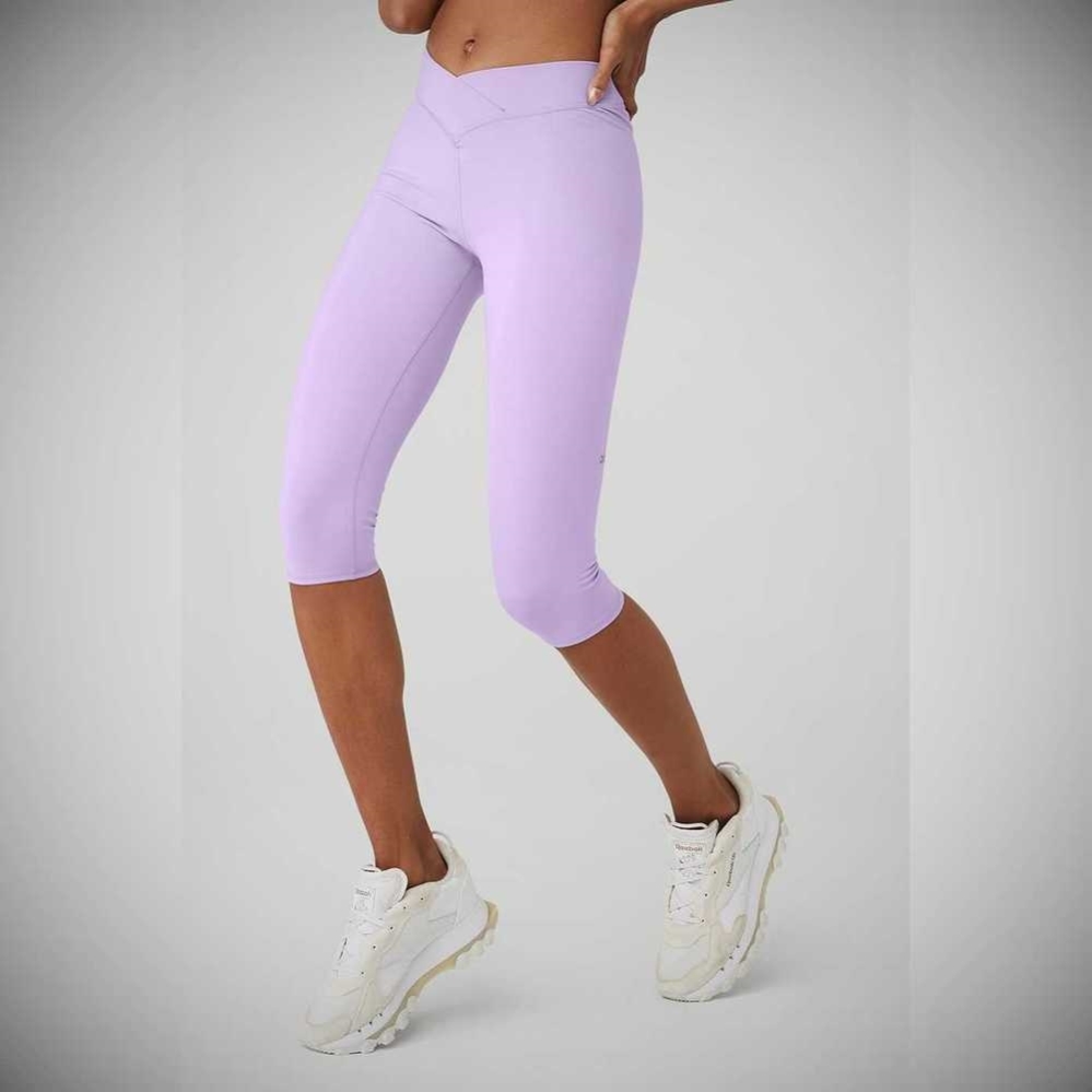 Pantalones Capri Alo Yoga Airbrush V-Cut Define Mujer Morados | MX-65UBMQ