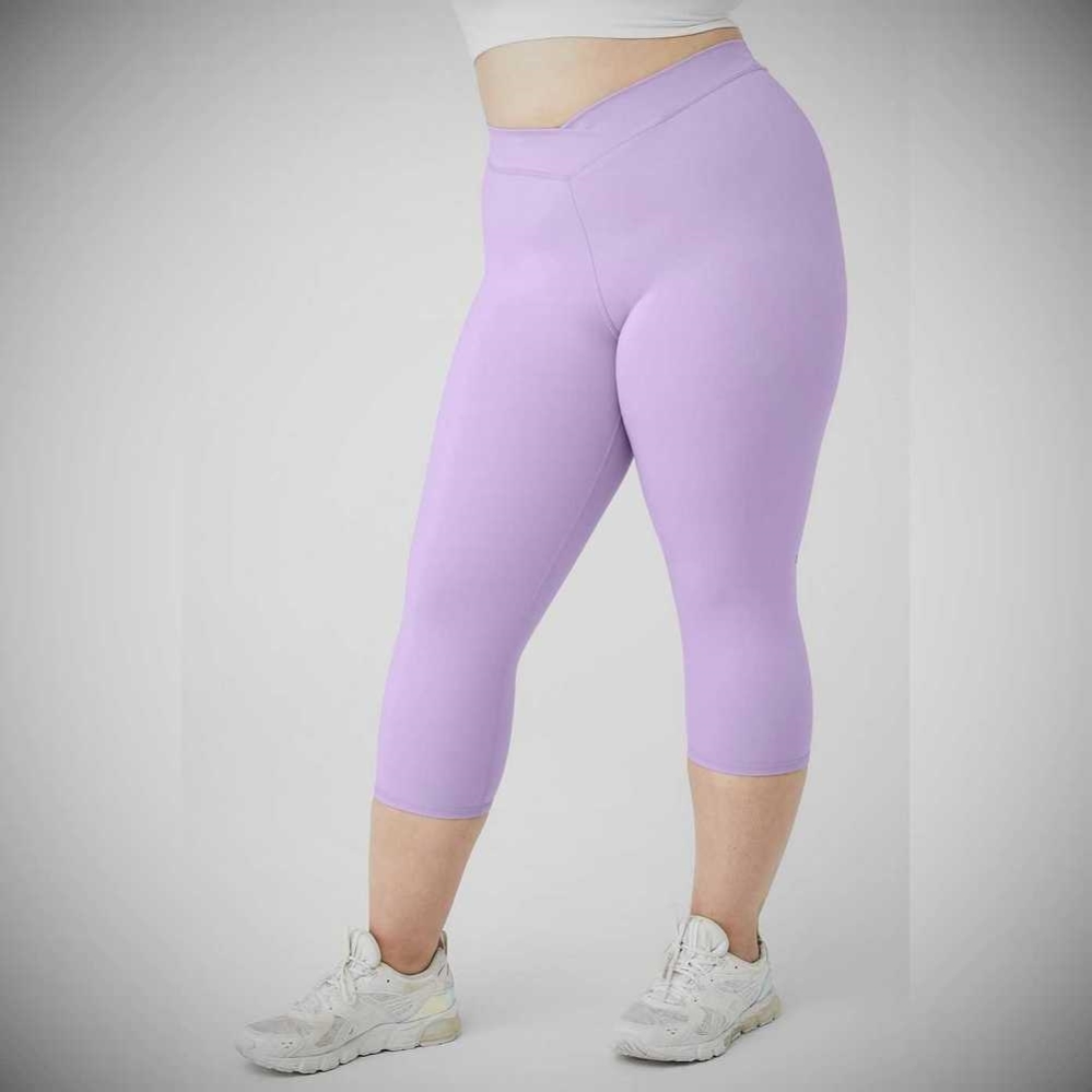 Pantalones Capri Alo Yoga Airbrush V-Cut Define Mujer Morados | MX-65UBMQ