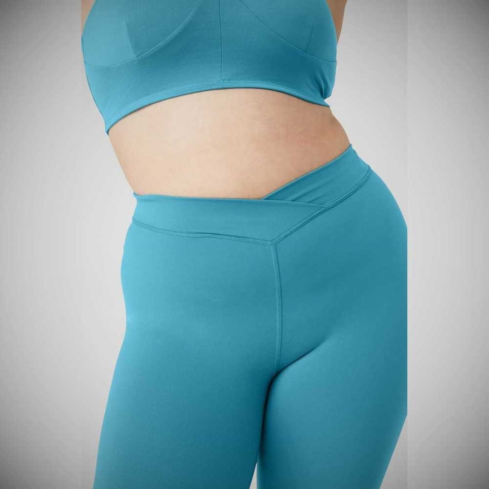 Pantalones Capri Alo Yoga Airbrush V-Cut Define Mujer Azules | MX-79NSAY