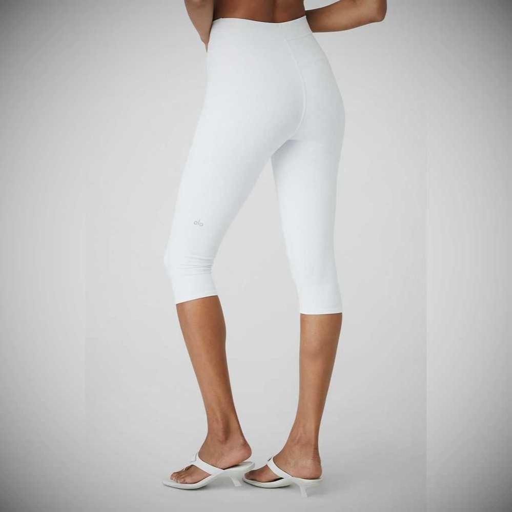 Pantalones Capri Alo Yoga Airbrush V-Cut Define Mujer Blancos | MX-89JDPW