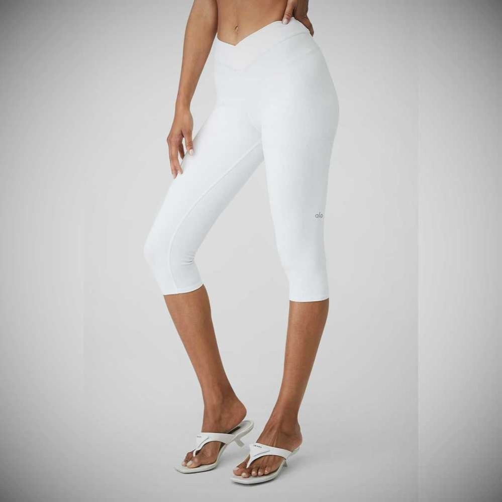 Pantalones Capri Alo Yoga Airbrush V-Cut Define Mujer Blancos | MX-89JDPW