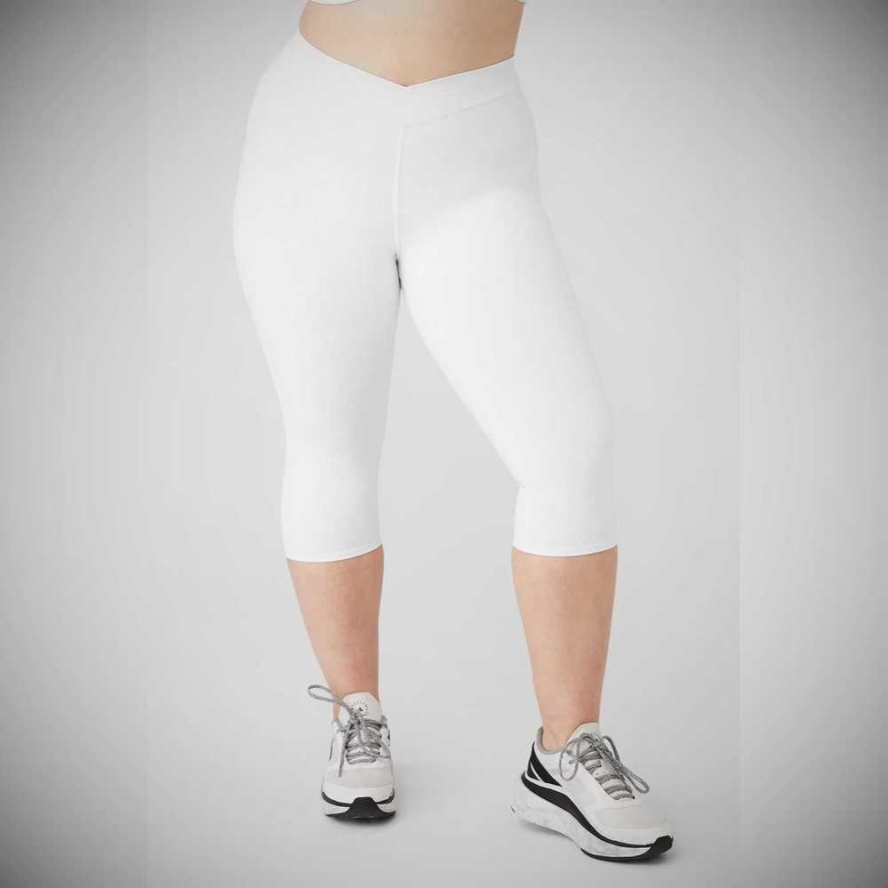 Pantalones Capri Alo Yoga Airbrush V-Cut Define Mujer Blancos | MX-89JDPW