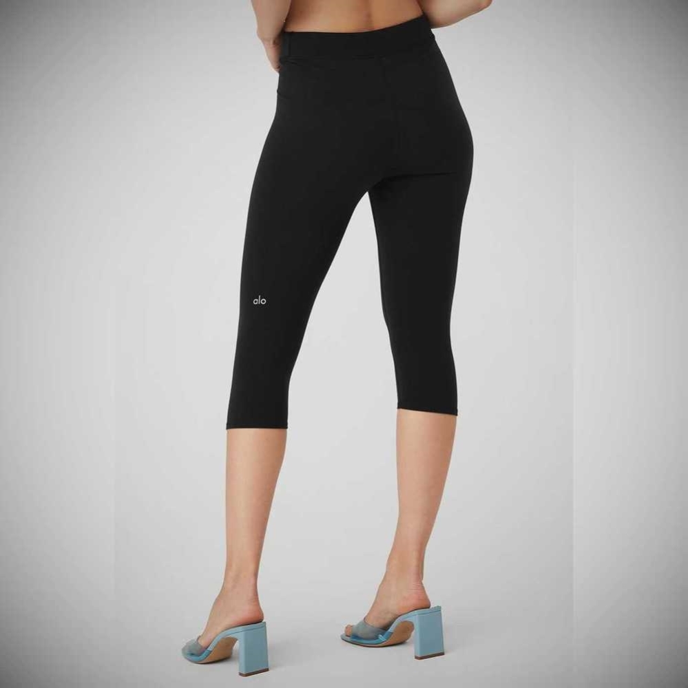 Pantalones Capri Alo Yoga Airbrush V-Cut Define Mujer Negros | MX-92CGIX