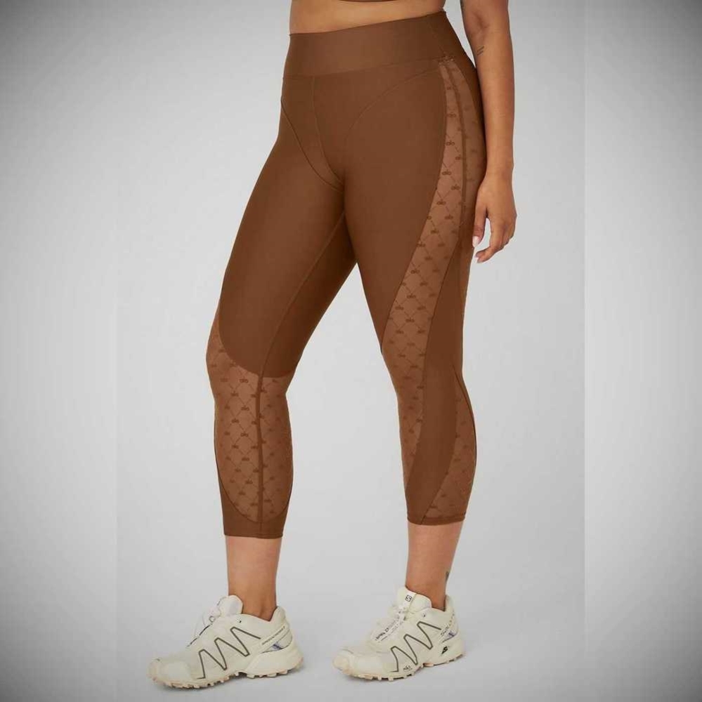 Pantalones Capri Alo Yoga Airlift Mesh High-Cintura Celeste Mujer Marrom | MX-61LAXH