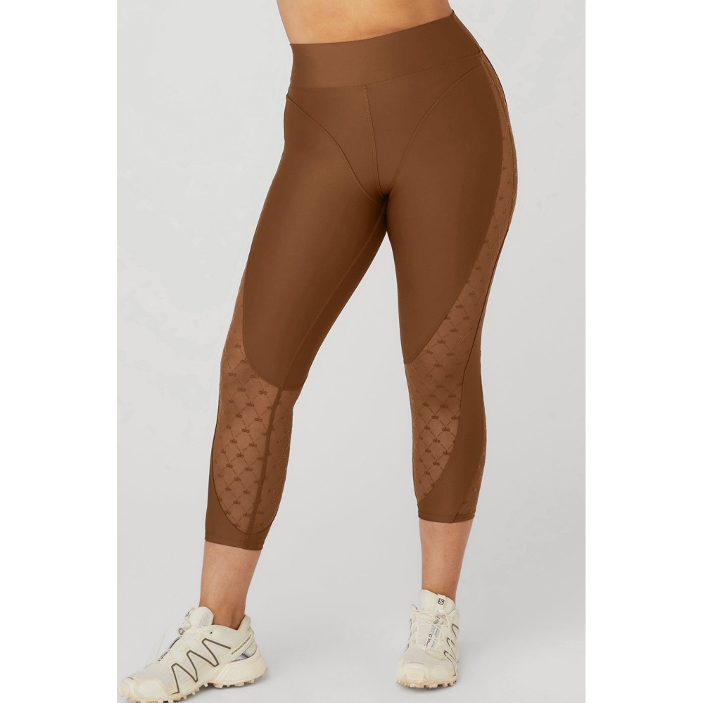 Pantalones Capri Alo Yoga Airlift Mesh High-Cintura Celeste Mujer Marrom | MX-61LAXH