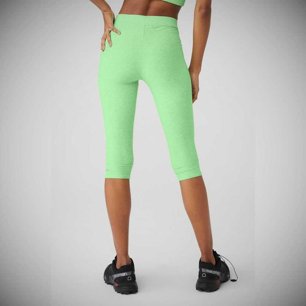 Pantalones Capri Alo Yoga Alosoft High-Cintura Iconic 90'S Mujer Verdes | MX-04XUJW