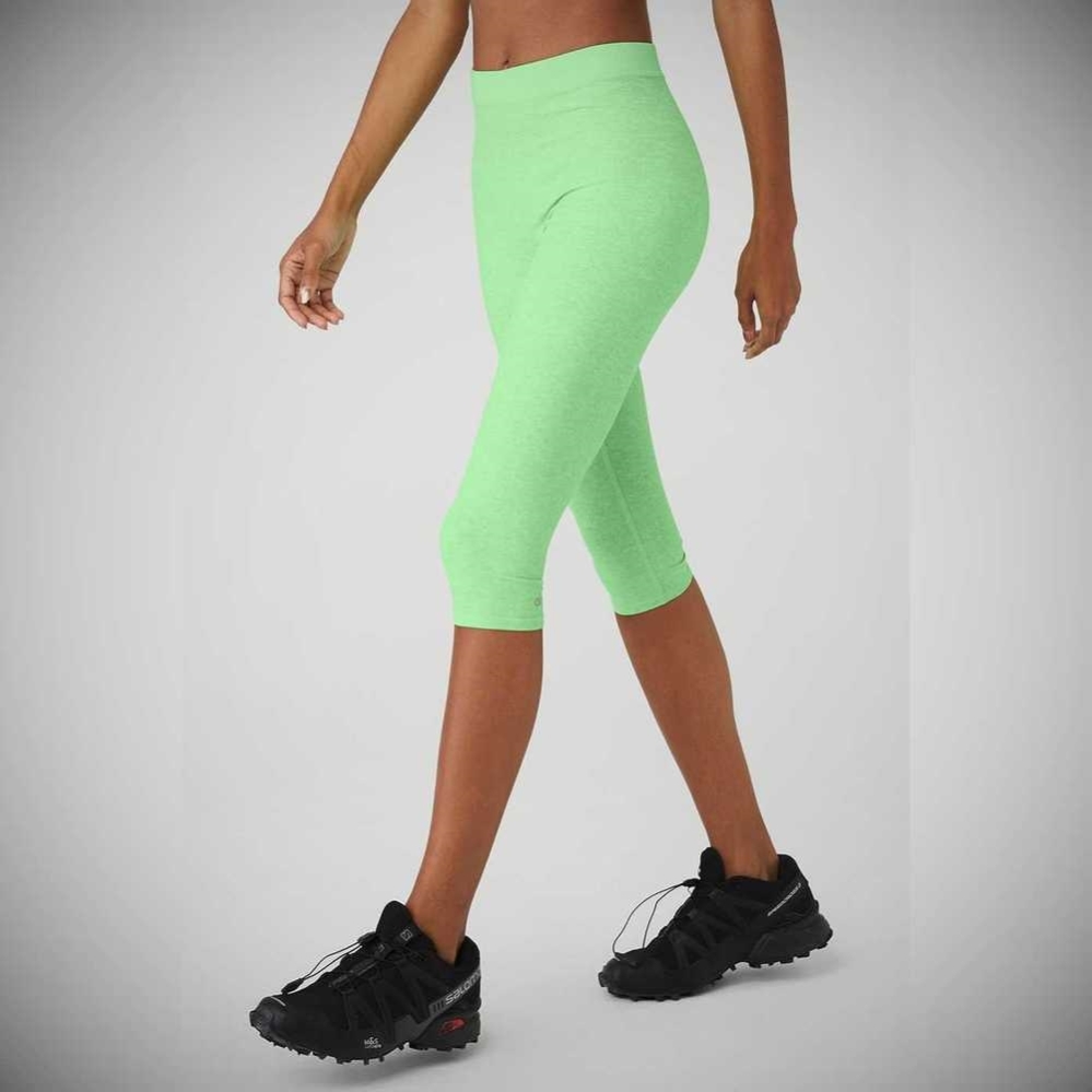 Pantalones Capri Alo Yoga Alosoft High-Cintura Iconic 90'S Mujer Verdes | MX-04XUJW