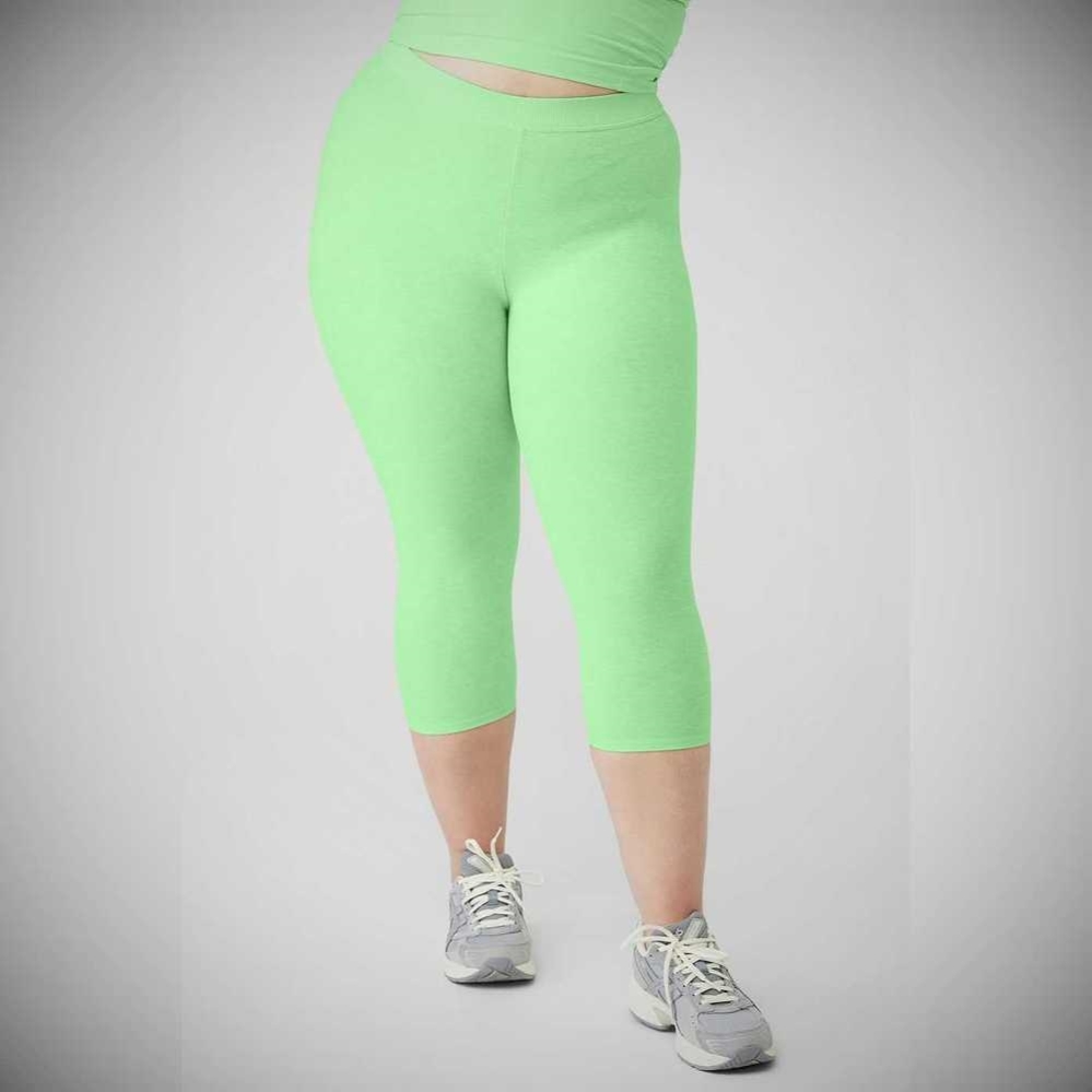 Pantalones Capri Alo Yoga Alosoft High-Cintura Iconic 90'S Mujer Verdes | MX-04XUJW