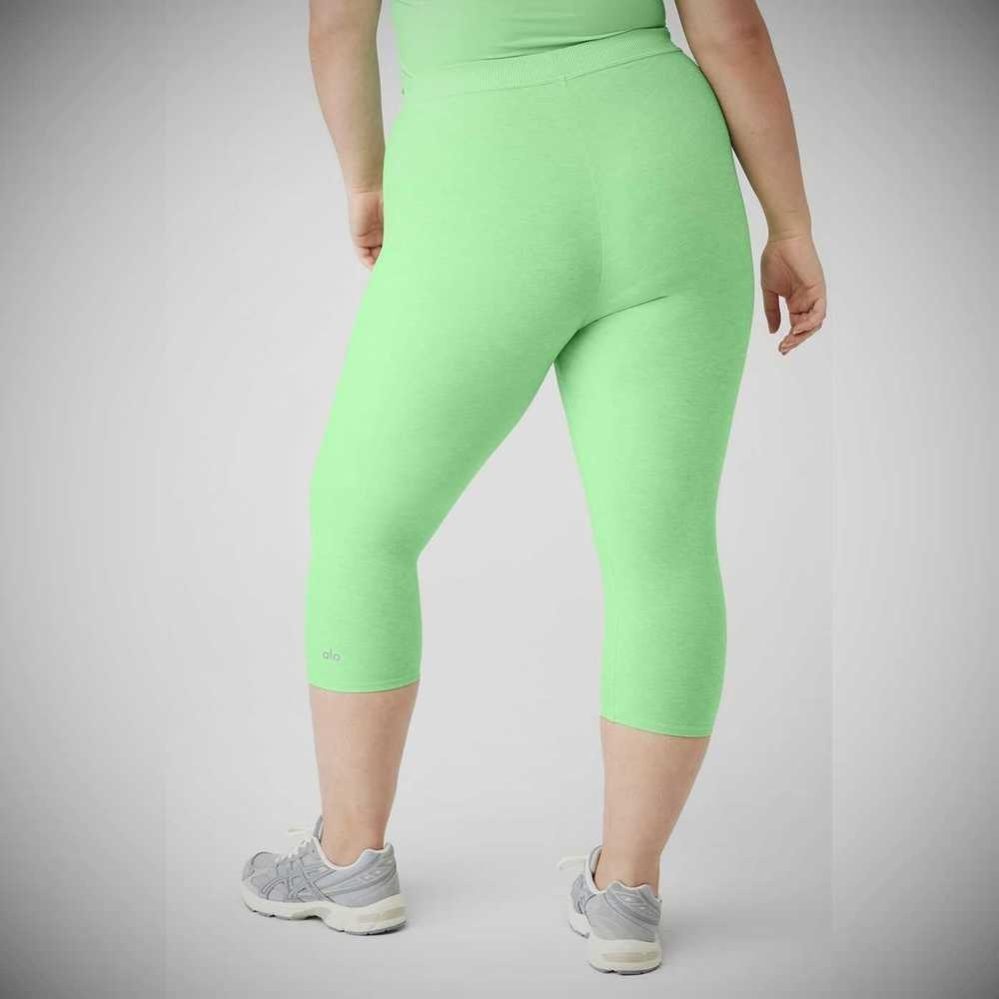 Pantalones Capri Alo Yoga Alosoft High-Cintura Iconic 90'S Mujer Verdes | MX-04XUJW