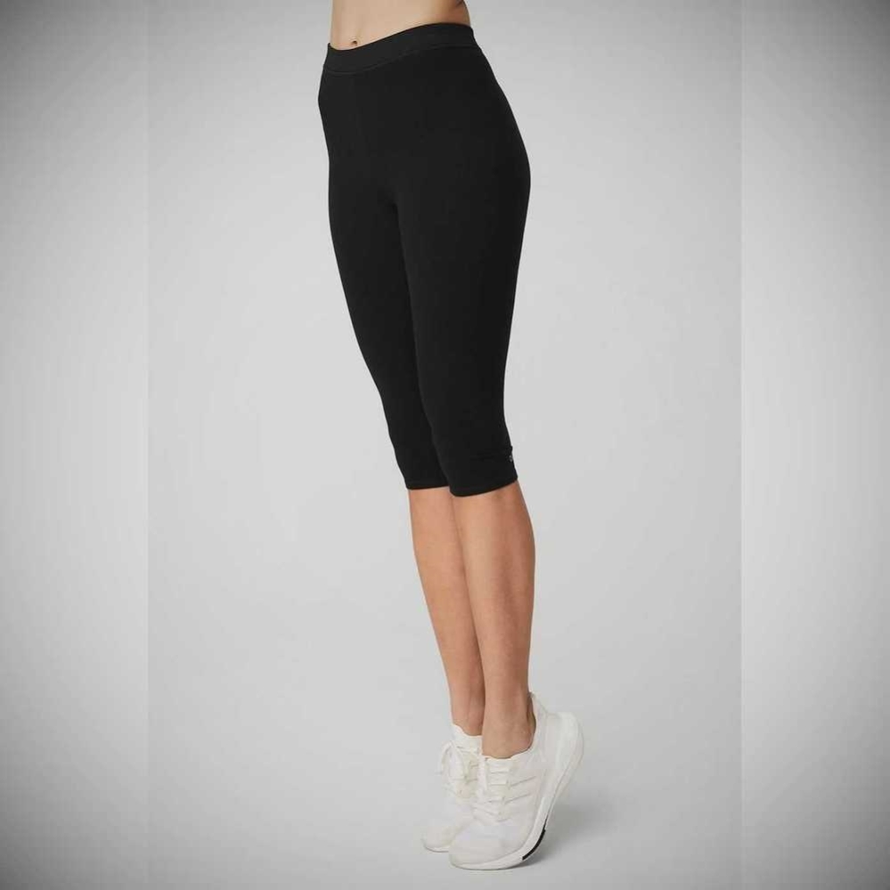 Pantalones Capri Alo Yoga Alosoft High-Cintura Iconic 90'S Mujer Negros | MX-18AVKT