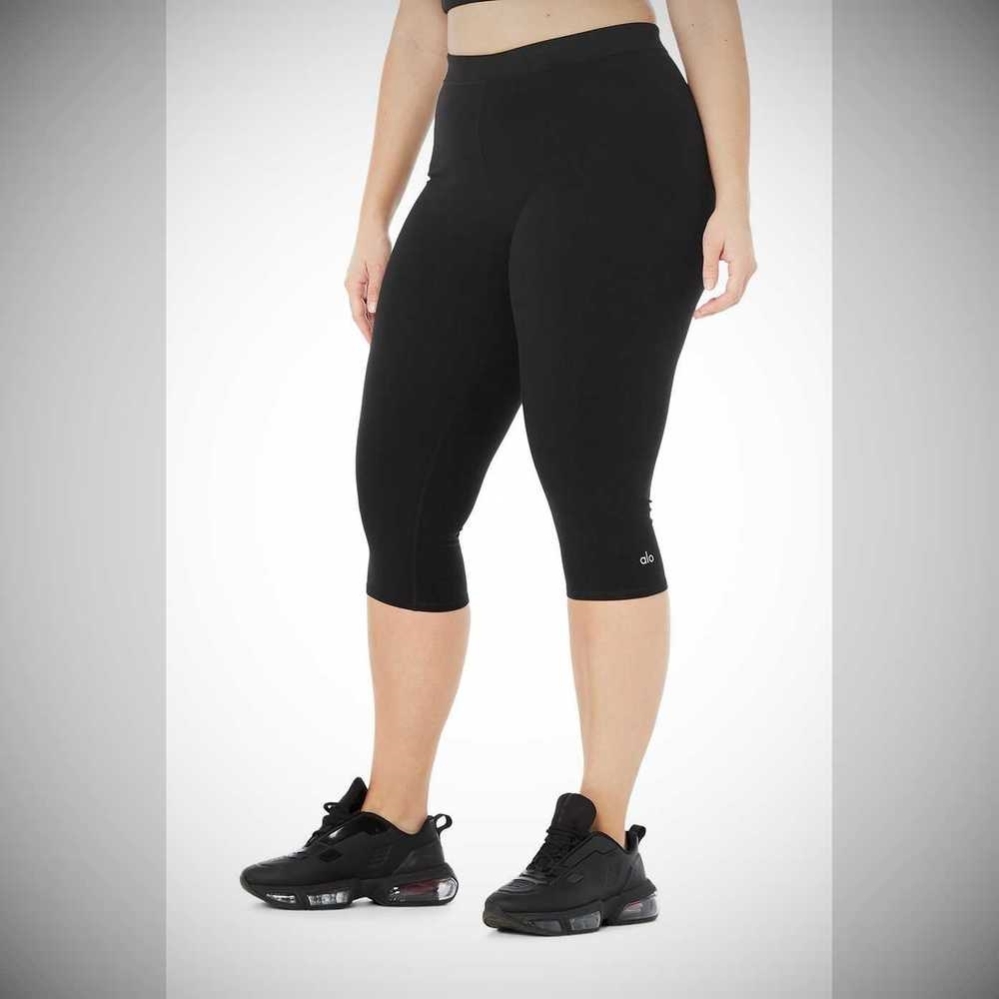 Pantalones Capri Alo Yoga Alosoft High-Cintura Iconic 90'S Mujer Negros | MX-18AVKT