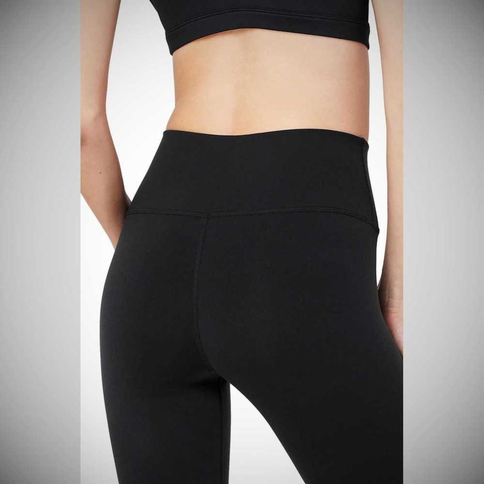 Pantalones Capri Alo Yoga High-Cintura Airbrush Mujer Negros | MX-39RBCU