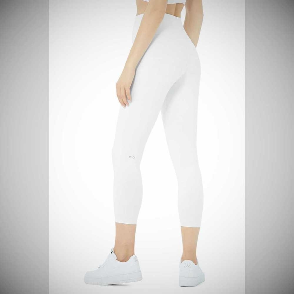 Pantalones Capri Alo Yoga High-Cintura Airbrush Mujer Blancos | MX-63ZYMG