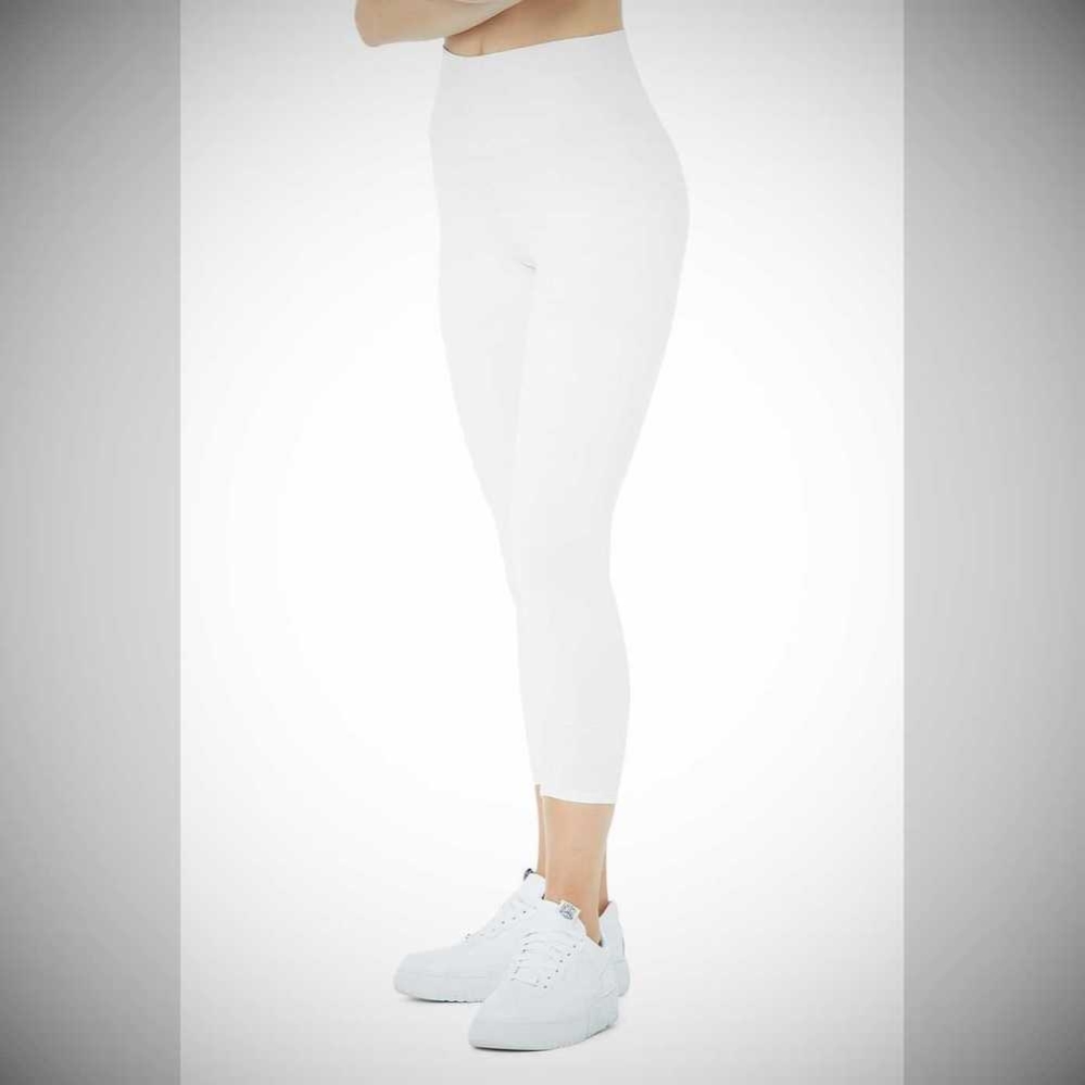 Pantalones Capri Alo Yoga High-Cintura Airbrush Mujer Blancos | MX-63ZYMG