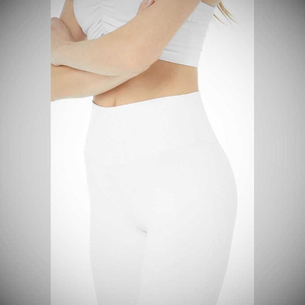 Pantalones Capri Alo Yoga High-Cintura Airbrush Mujer Blancos | MX-63ZYMG