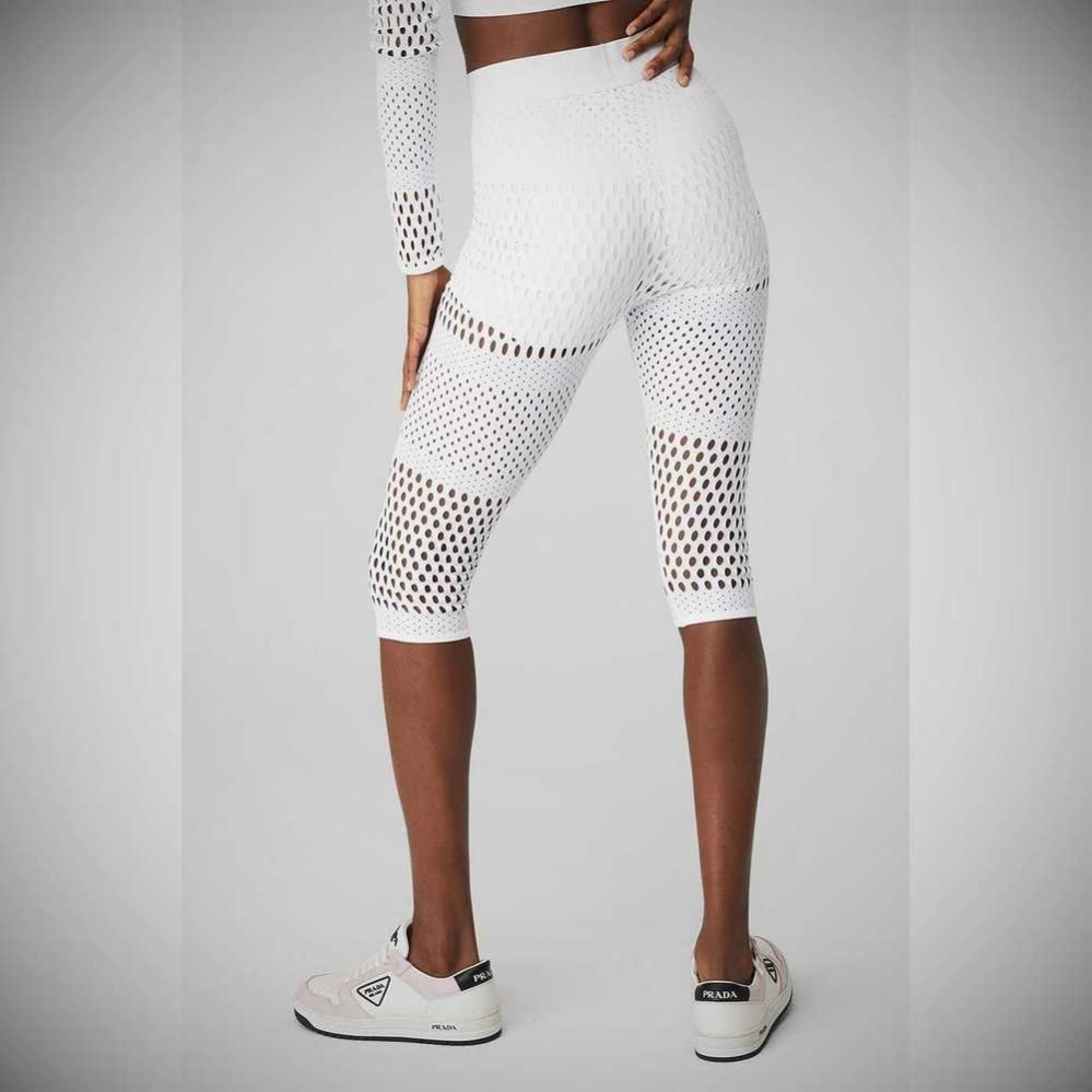 Pantalones Capri Alo Yoga Mesh High-Cintura Haute Summer Mujer Blancos | MX-42UWQT