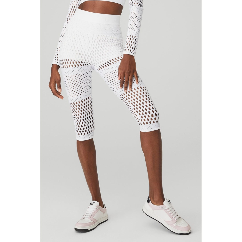 Pantalones Capri Alo Yoga Mesh High-Cintura Haute Summer Mujer Blancos | MX-42UWQT