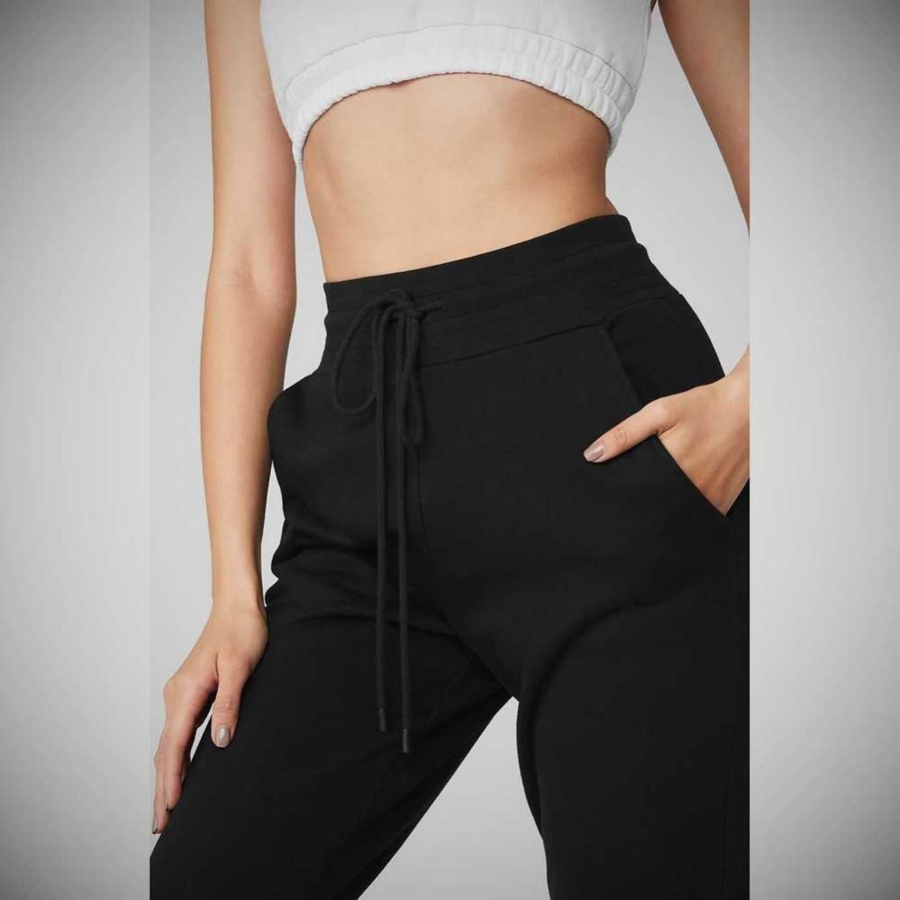 Pantalones Deportivos Alo Yoga 7/8 Easy Mujer Negros | MX-45IEMF