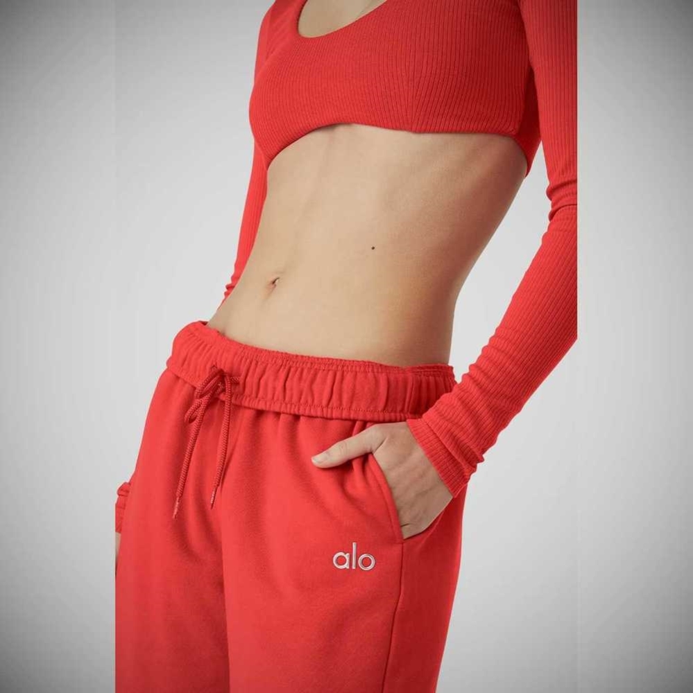 Pantalones Deportivos Alo Yoga Accolade Sweat Mujer Rojos | MX-79TOCS