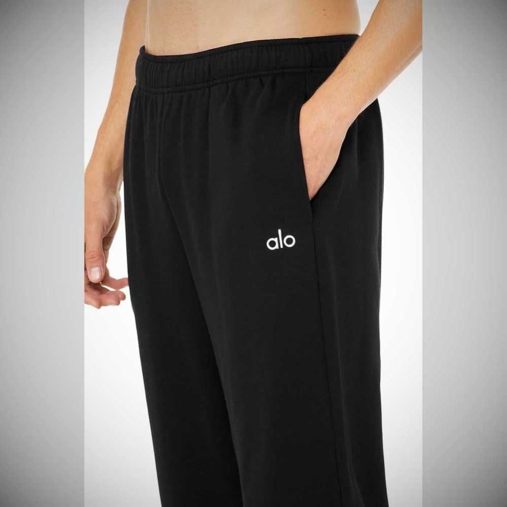 Pantalones Deportivos Alo Yoga Accolade Directo Leg Hombre Negros | MX-85HVPU