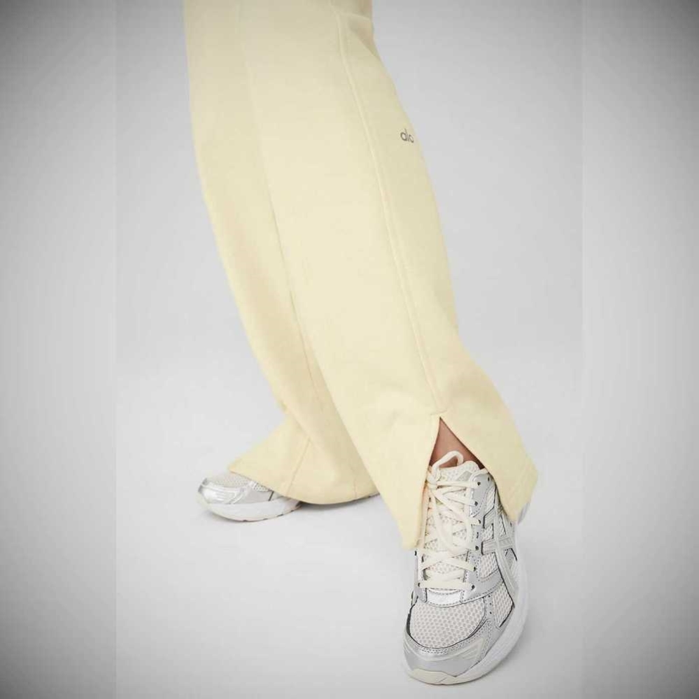 Pantalones Deportivos Alo Yoga High-Cintura Offline Directo Leg Mujer Amarillos Claro | MX-24XHBK