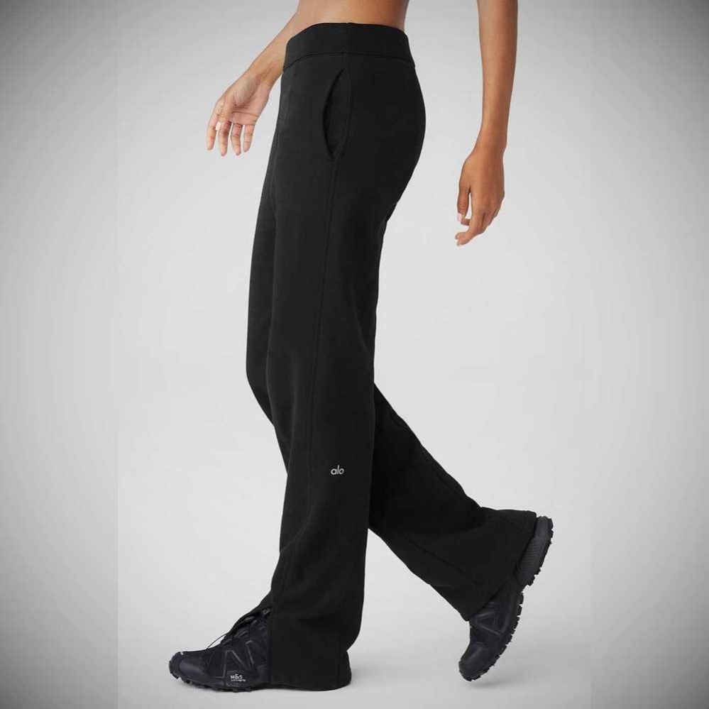 Pantalones Deportivos Alo Yoga High-Cintura Offline Directo Leg Mujer Negros | MX-49NTFX