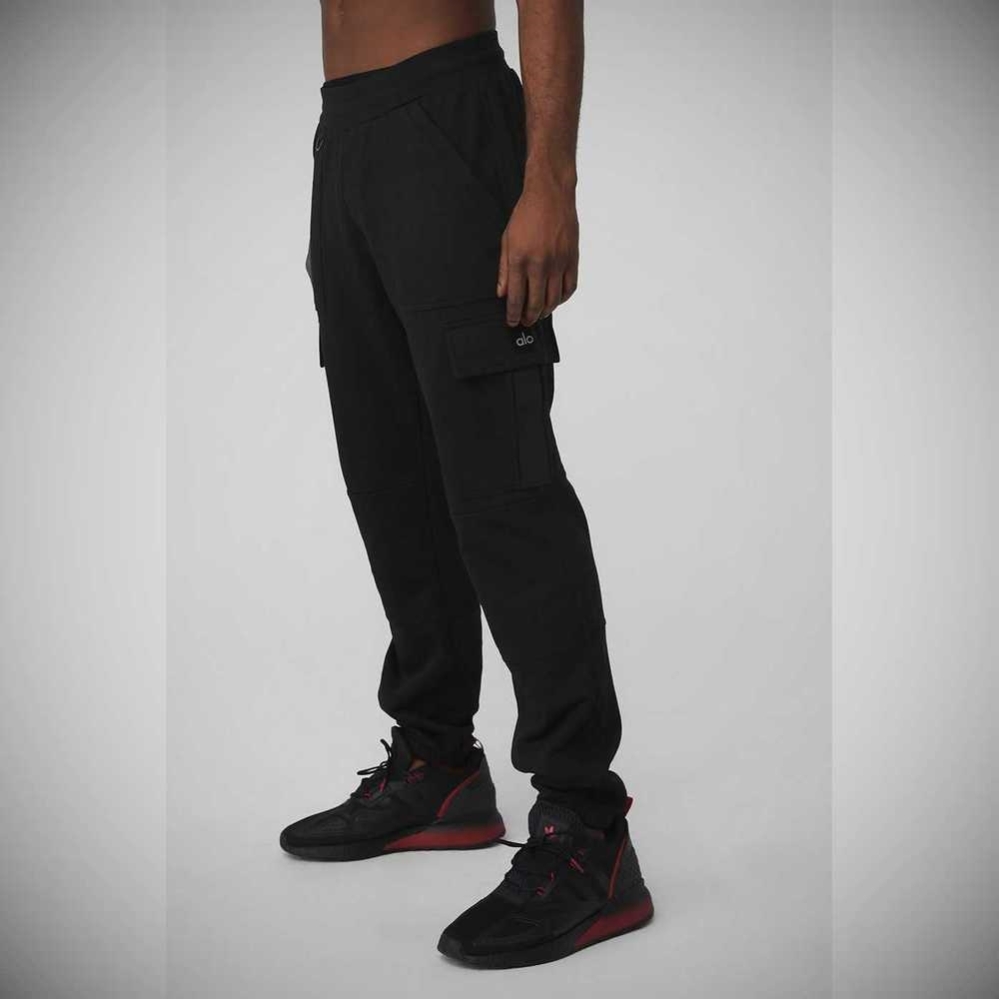 Pantalones Deportivos Alo Yoga Highline Cargo Hombre Negros | MX-63ZODW