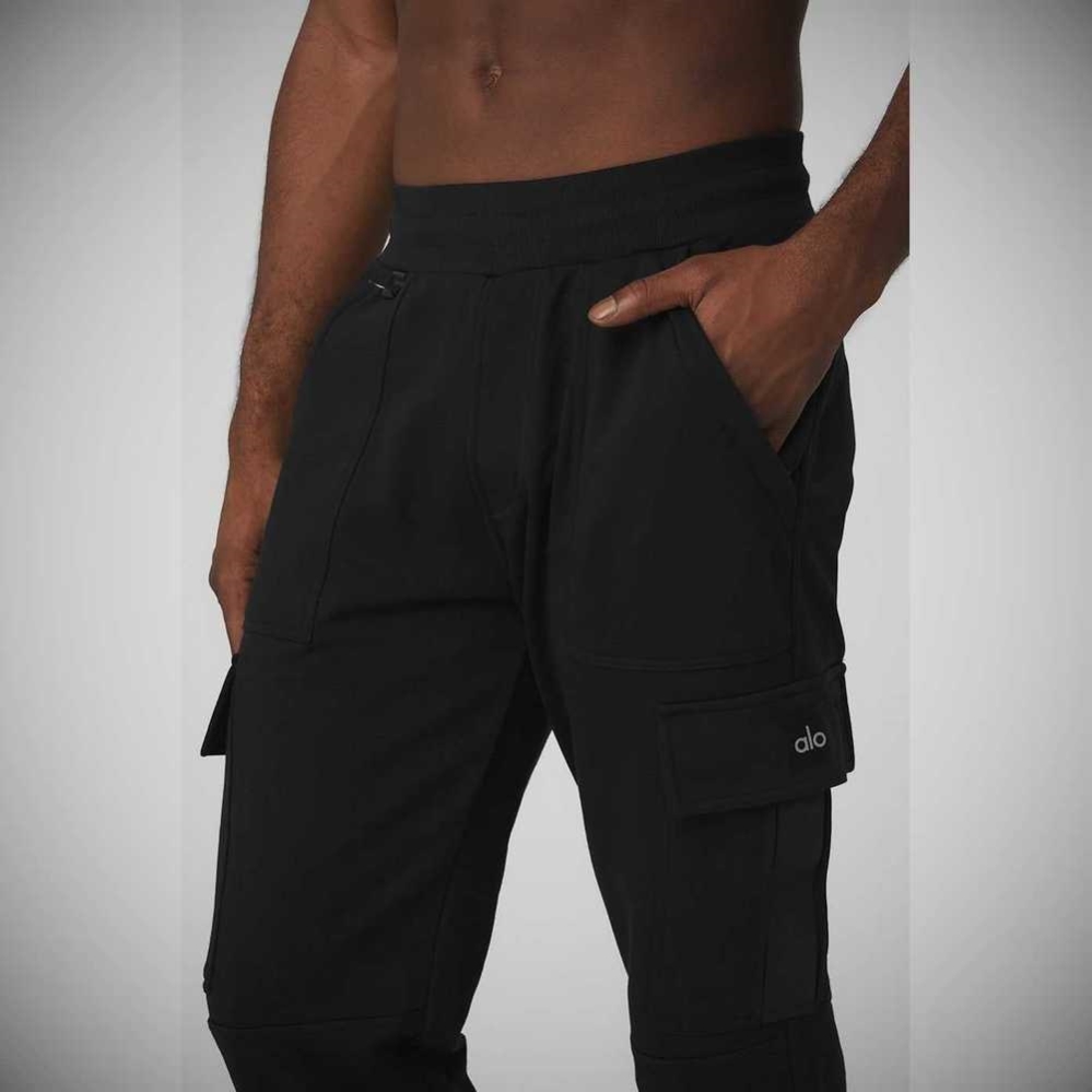 Pantalones Deportivos Alo Yoga Highline Cargo Hombre Negros | MX-63ZODW