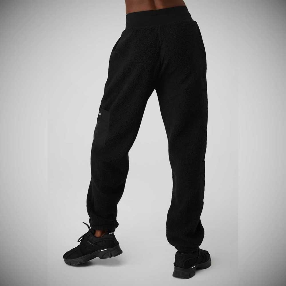 Pantalones Deportivos Alo Yoga Micro Sherpa High-Cintura Solstice Mujer Negros | MX-56EJHS