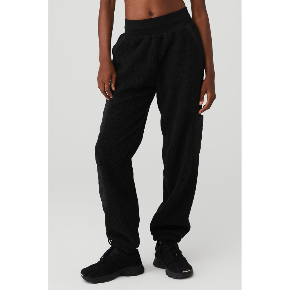 Pantalones Deportivos Alo Yoga Micro Sherpa High-Cintura Solstice Mujer Negros | MX-56EJHS