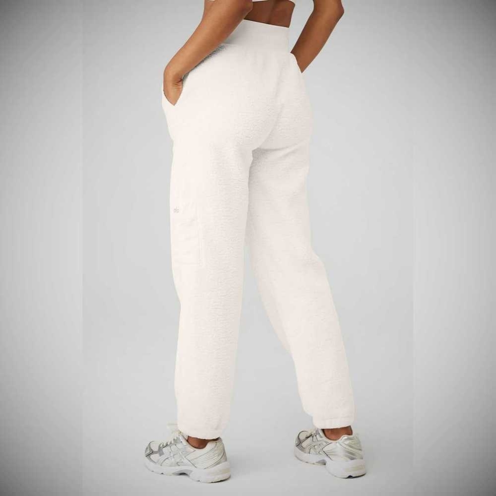 Pantalones Deportivos Alo Yoga Micro Sherpa High-Cintura Solstice Mujer Blancos | MX-97SXUC