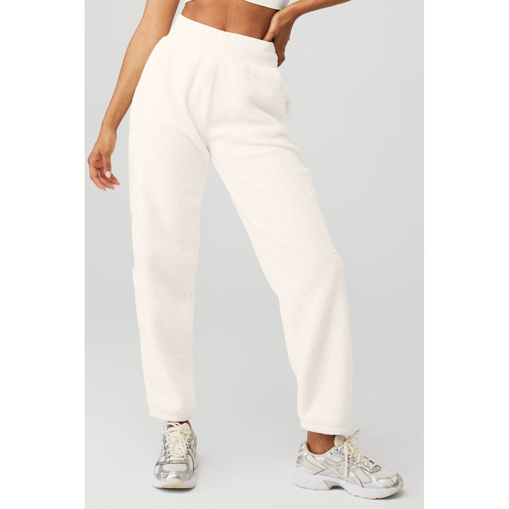 Pantalones Deportivos Alo Yoga Micro Sherpa High-Cintura Solstice Mujer Blancos | MX-97SXUC