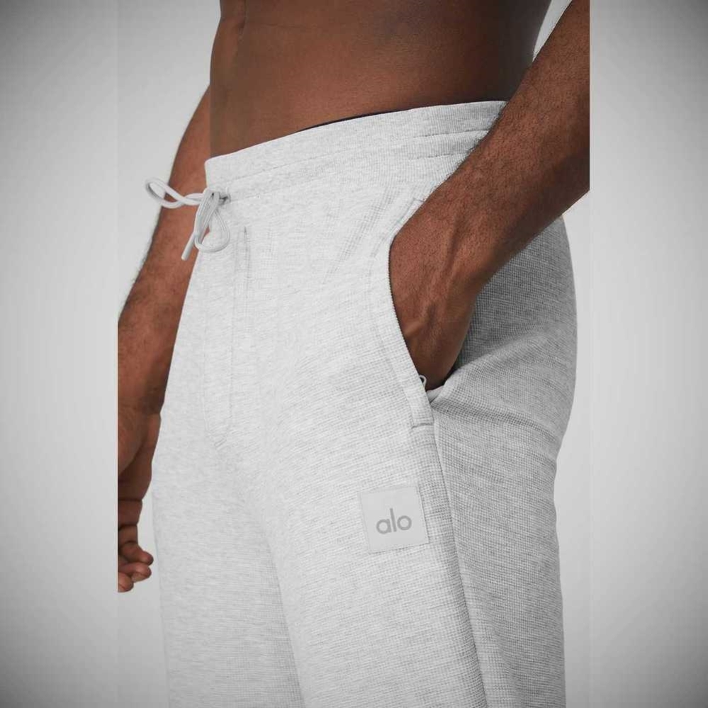 Pantalones Deportivos Alo Yoga Micro Waffle Fast Break Hombre Grises | MX-49YITQ