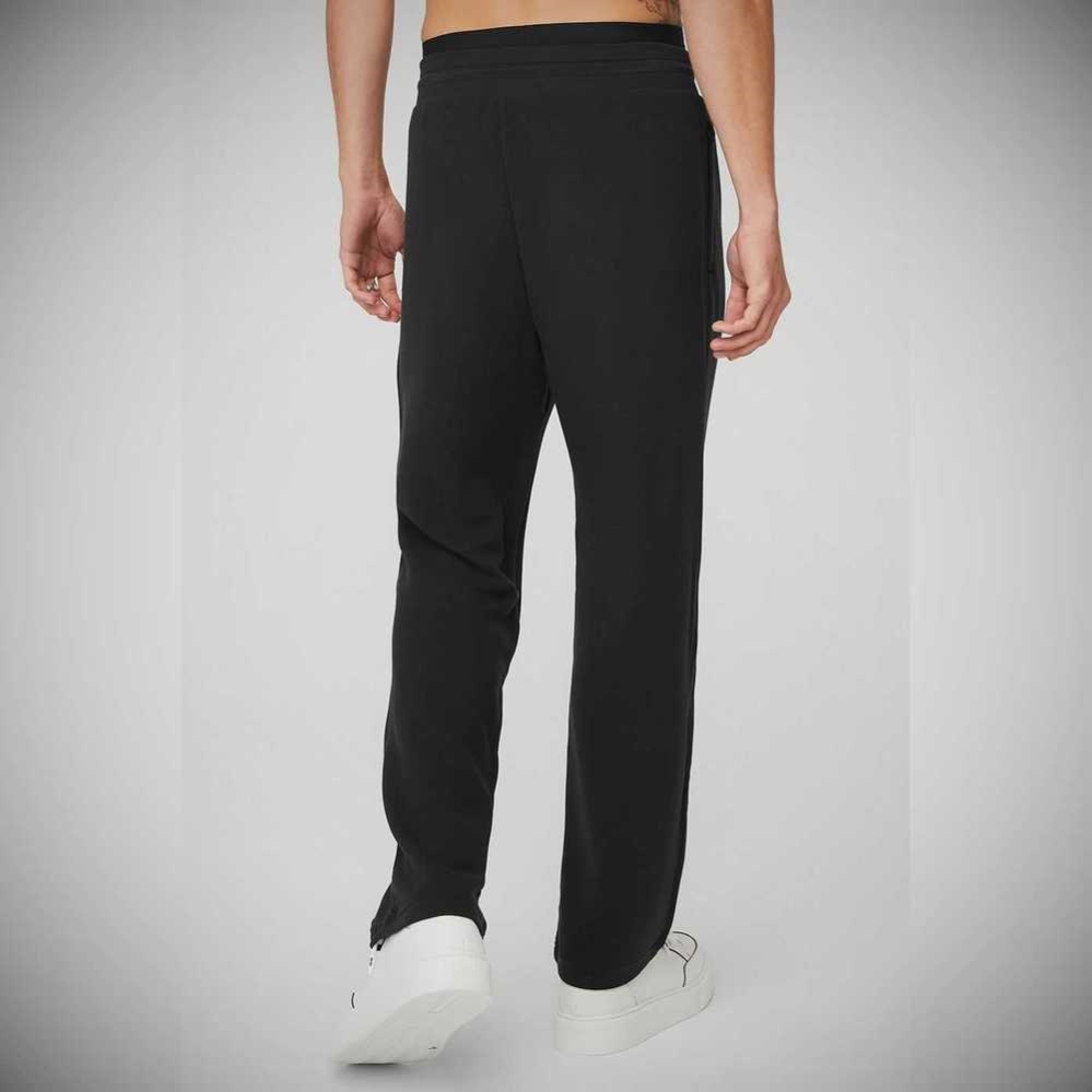 Pantalones Deportivos Alo Yoga Micro Waffle Fast Break Hombre Negros | MX-84NMLS