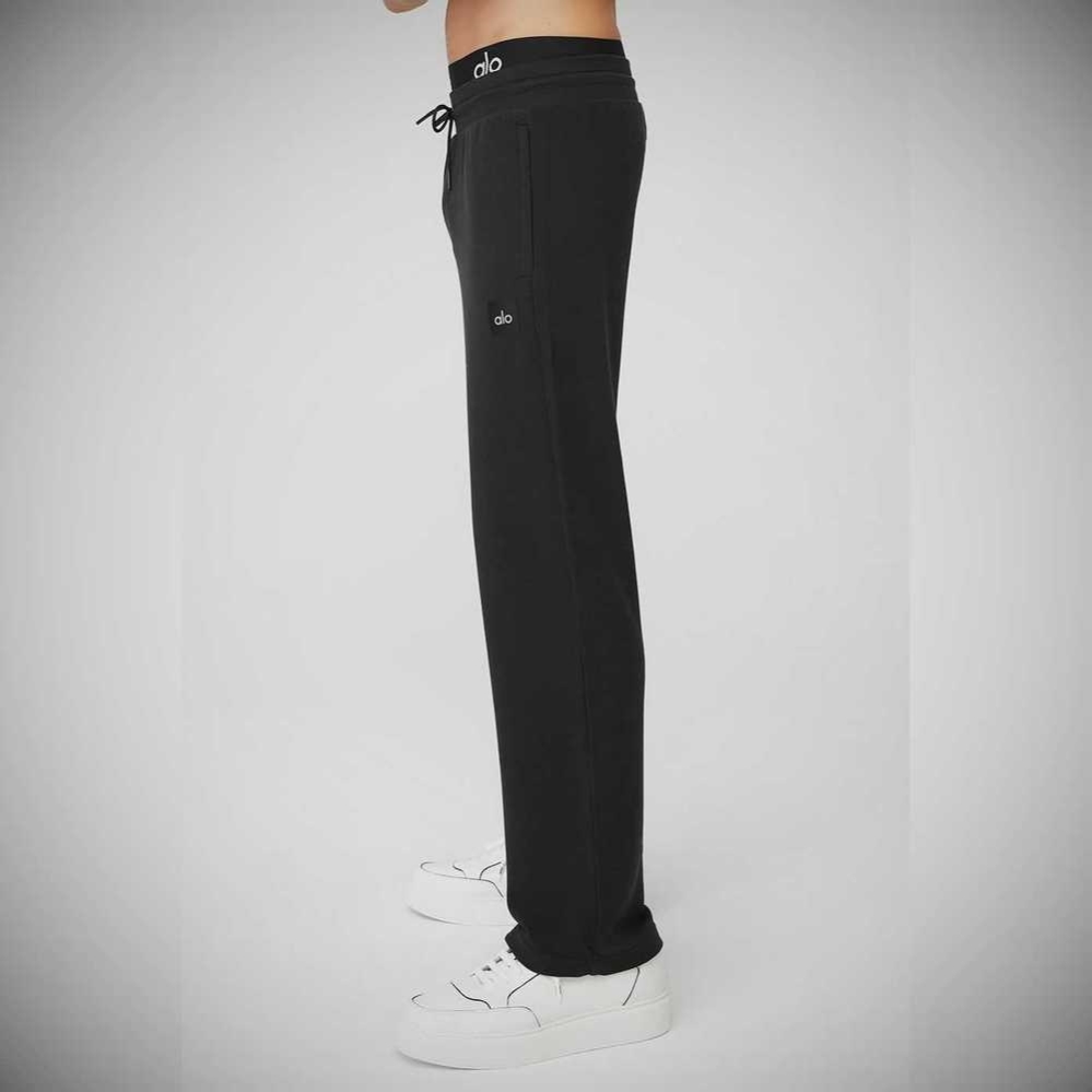 Pantalones Deportivos Alo Yoga Micro Waffle Fast Break Hombre Negros | MX-84NMLS