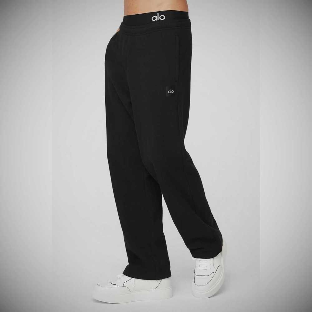 Pantalones Deportivos Alo Yoga Renown Heavy Weight Hombre Negros | MX-52LJDS